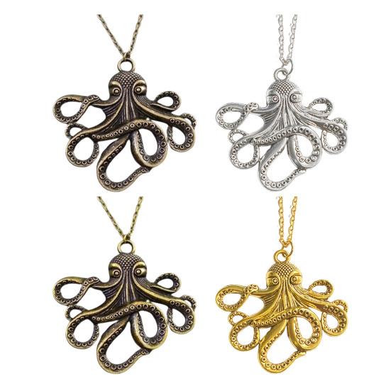 Vintage Oktopus Halskette Punk Oktopus Anhänger Halskette Retro Stilvolle Meereswesen Halskette Geschenk für Frauen