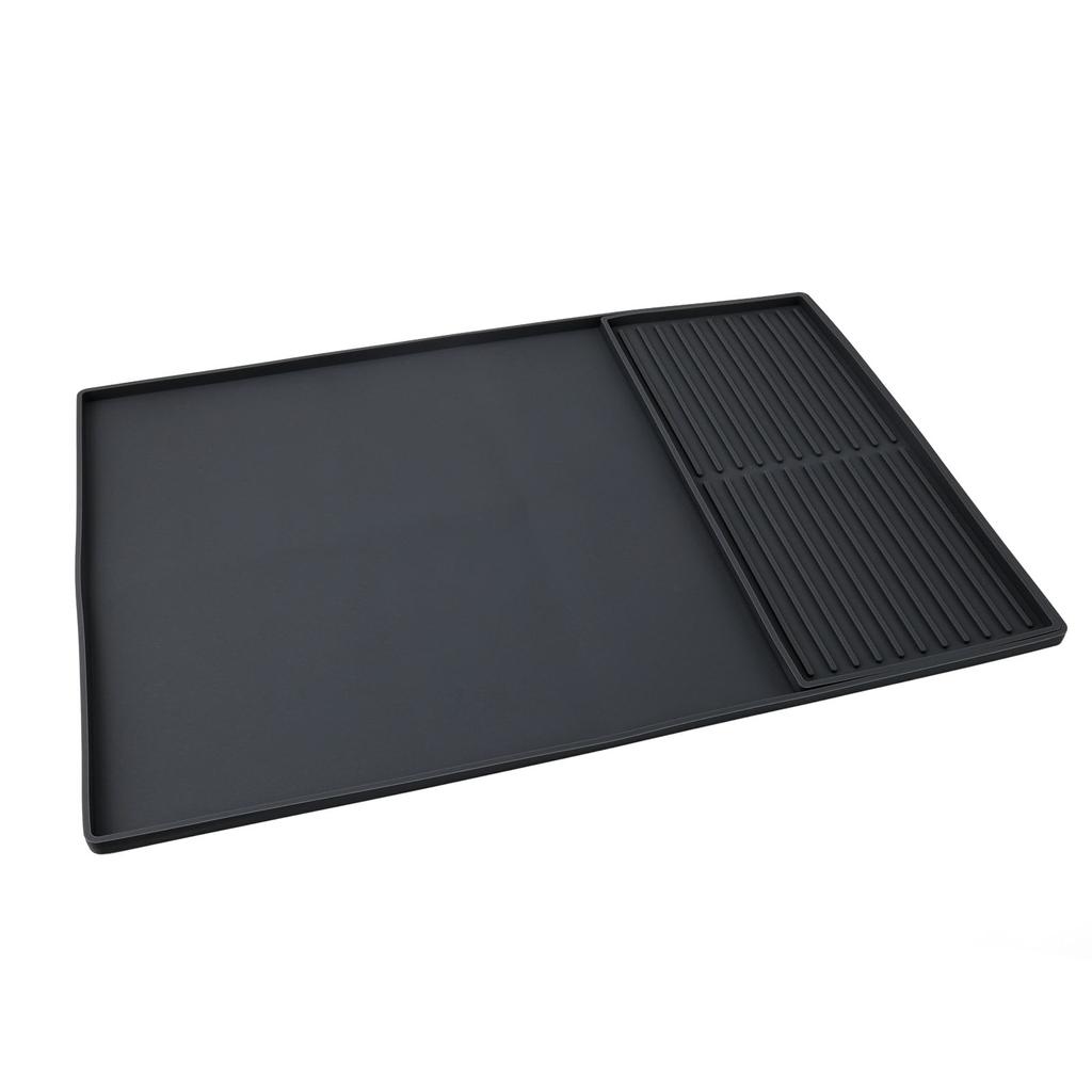 Coffee Machine Bar Mat Heat Insulation Silicone Dual Zone Drying Mat and Drip Tray for Kitchen