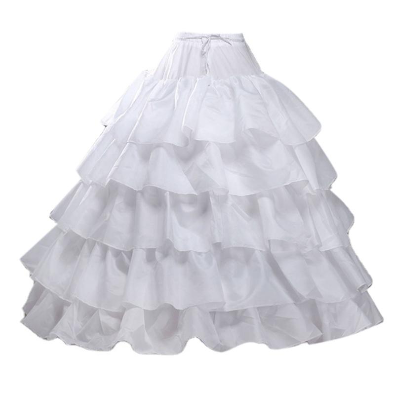 Petticoat Crinoline Slips Wedding Accessories White Ruffle Hoop Skirt 50s Vintage Under Skirt for Women Girls Tea Length