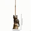 Cat Wind Chime with Bell Metal Feline Hanging Windchime for Gardeners, Patio, Garden,