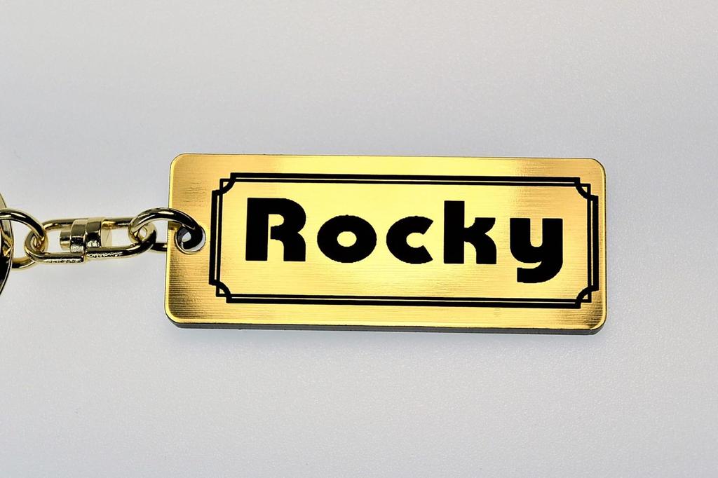 Rocky Gold Black Double Ring Acrylic Original Keychain Late Custom Parts A-634-1 & (Early & Model)