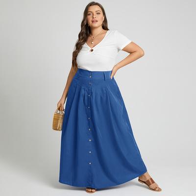 Gonne lunghe estive casual da donna con elastico in vita taglie forti