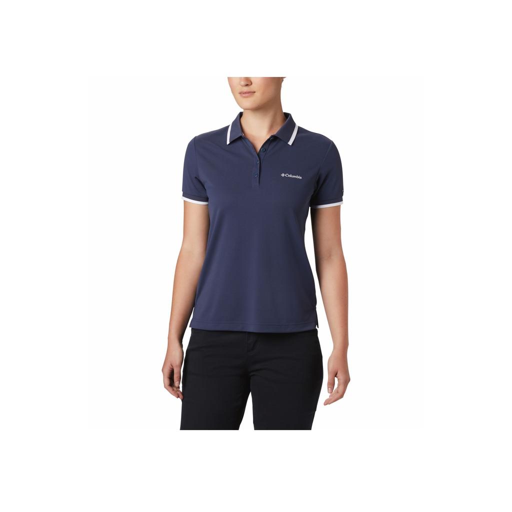 Columbia Quick-Drying Lightweight Breathable Short Sleeve Polo Shirt Women tops Navy AR1470-466