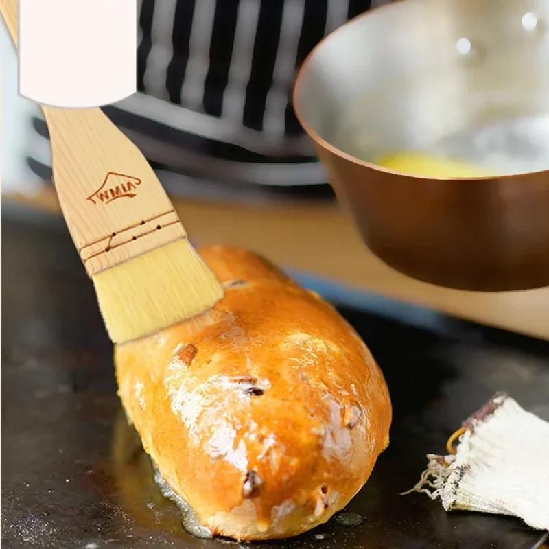 Haushalt Mondkuchen Pinsel Gebäckpinsel Holzgriff Wolle Grillpinsel Ölpinsel Backzubehör Küchen Kochwerkzeuge