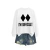 Womens Oversized Loose Fit Hoodie Sweatshirt With Print Design Comfortable Casual Top