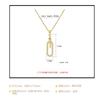 Fashion European American Geometric Paperclip Pendant Inlaid Zircon Necklace For Women