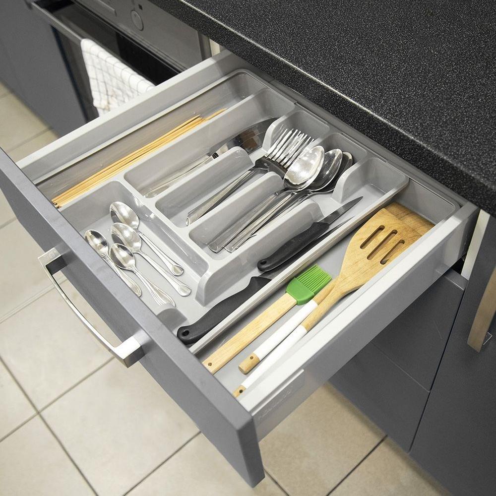 Organizer Drawer Insert Extendable Cutlery Container Kitchen Utensils