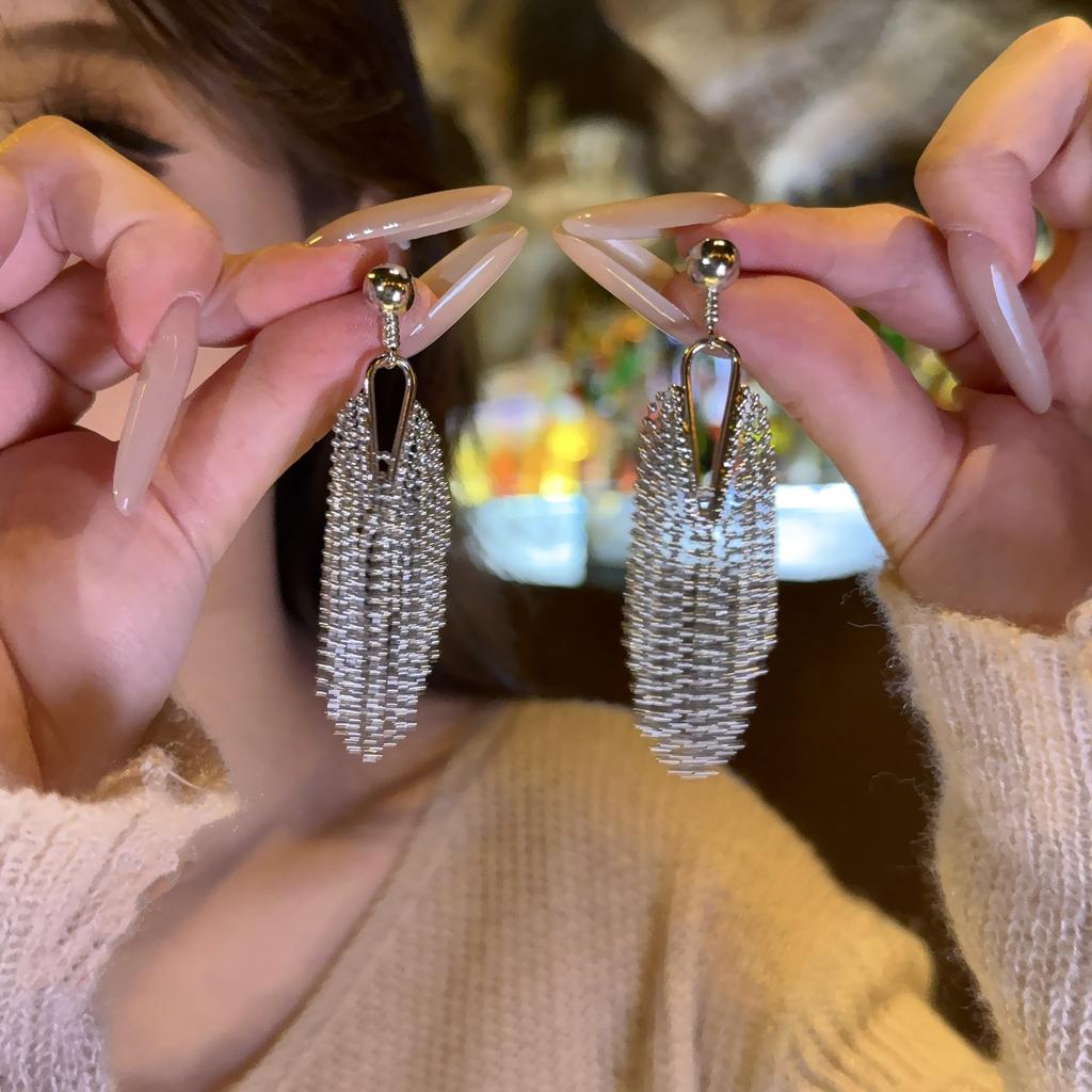 Silver Needle Metal Tassel Earrings Vintage Commuter Earrings Earrings Women