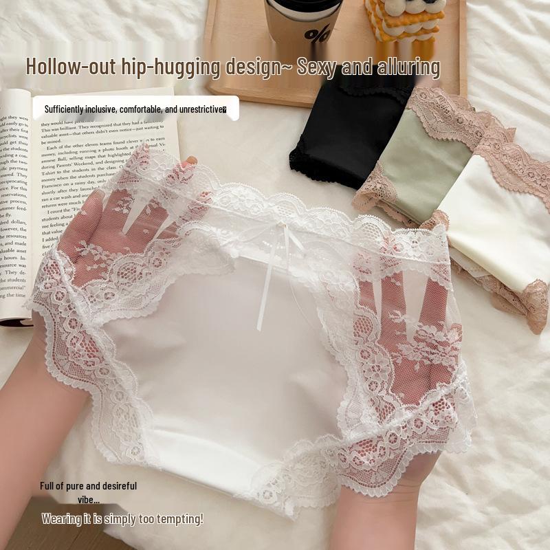 

Elegant Lace Satin Floral Cotton Bow Women s Underwear L (100-120) зелёный