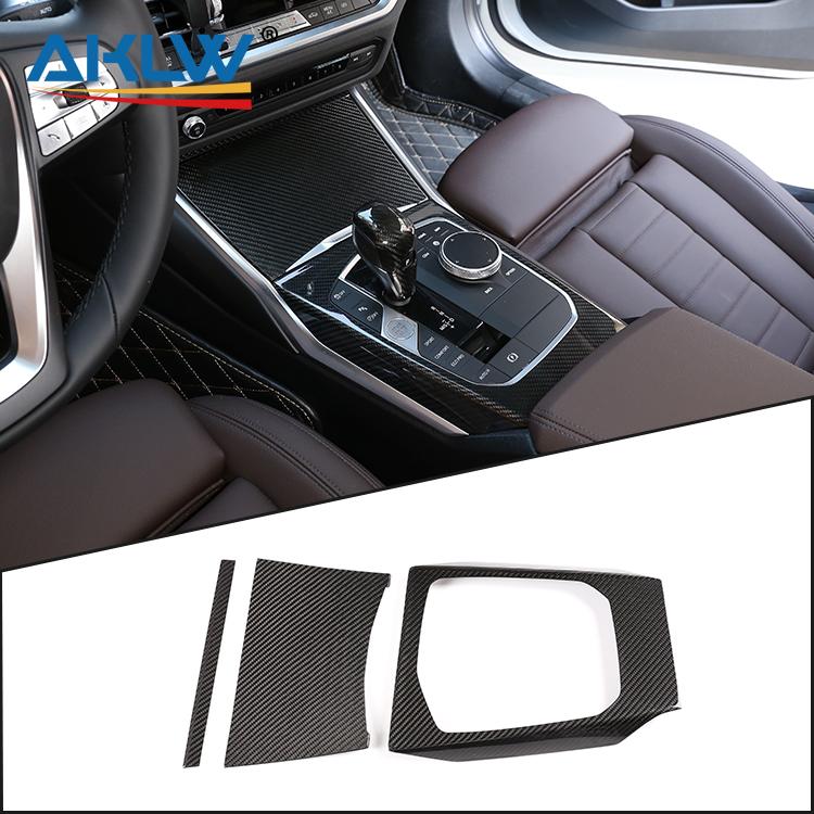 True Carbon Fiber Auto Interior Accessories Central Control Gear Panel for 2020 BMW New 3 Series G20/G28