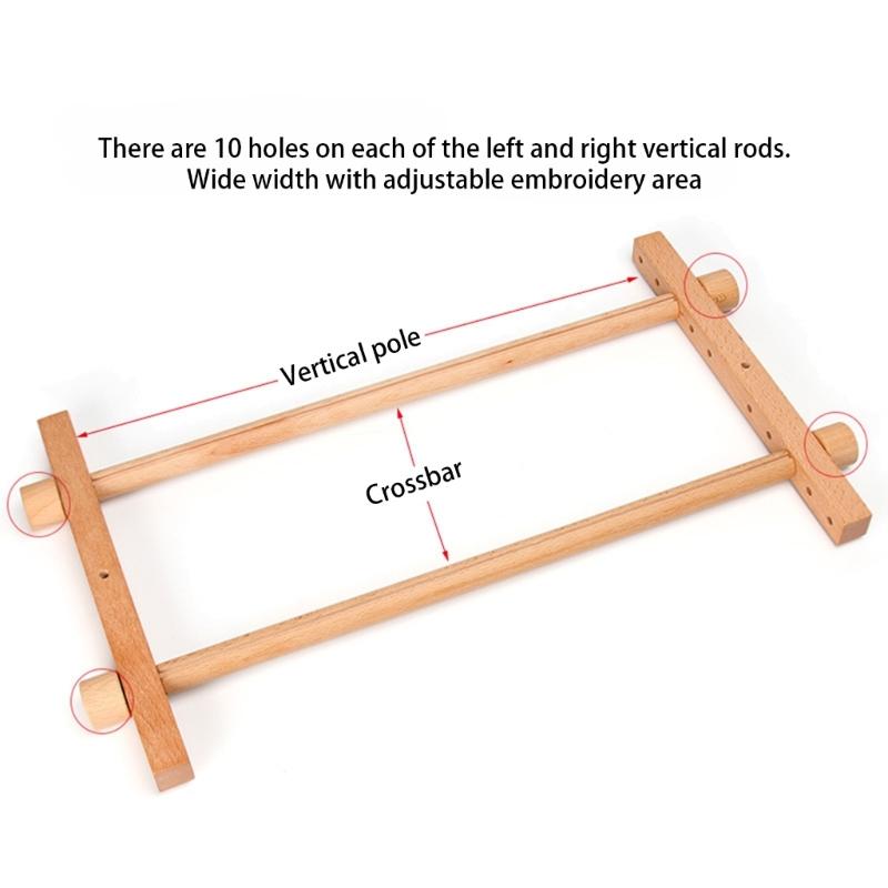Mulfunctional Adjustable Wood Embroidery Frame Retangular Wooden Stitching Hoop for Needlework Stitching Sewing Craft
