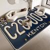 Retro Funny License Plate Number Car Floor Mat Cheaper Anti-slip Modern Living Room Balcony Printed Bedside Mats