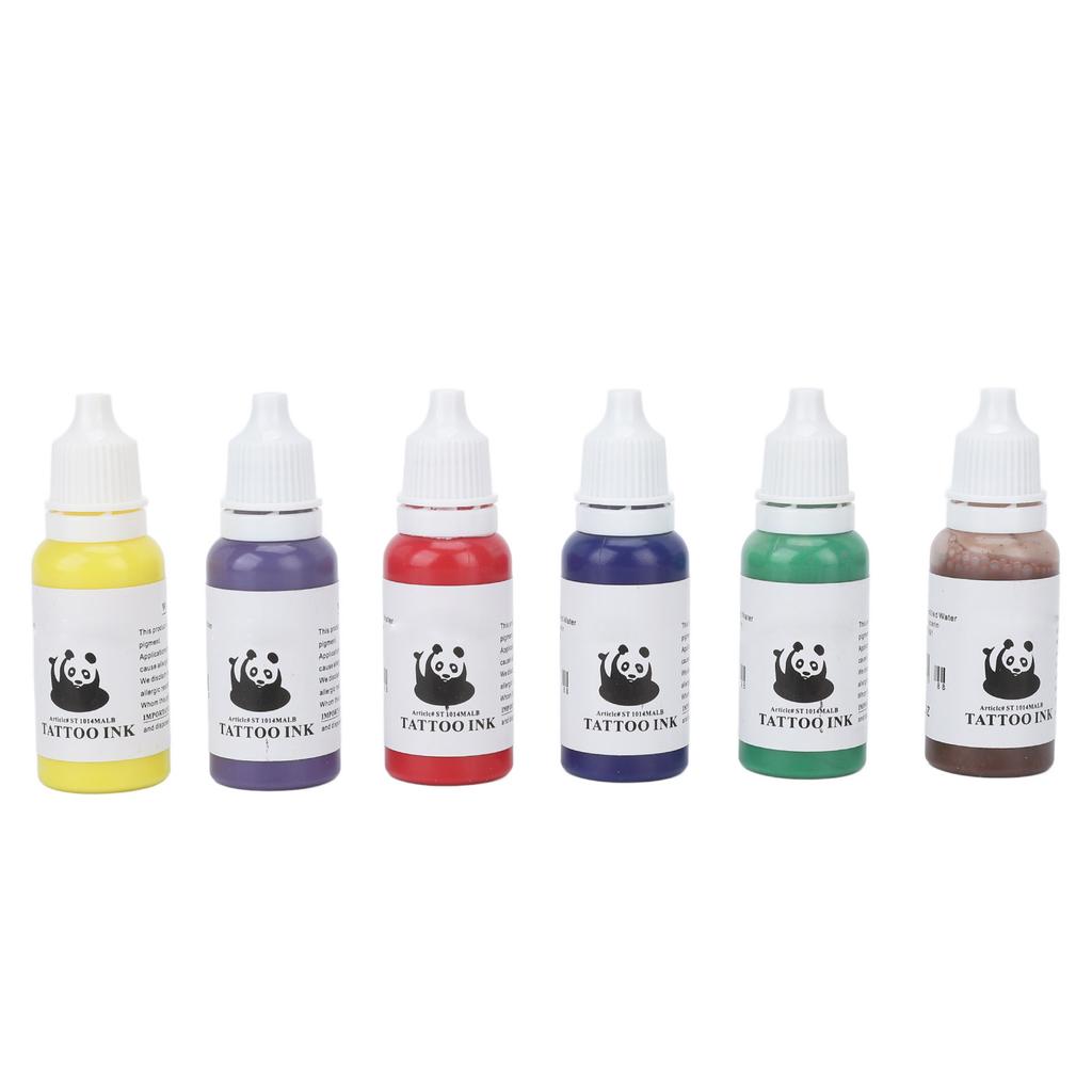 6 Color 15ml Tattoo Pigment Set Professional Home Salon Fast Coloring Tattoo Ink for Novice Tattoo Artist