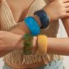Irregular Geometric Charm Bracelet Wide Wrist Chunky Bangles Fashion Resin Bangle  for Women Girl