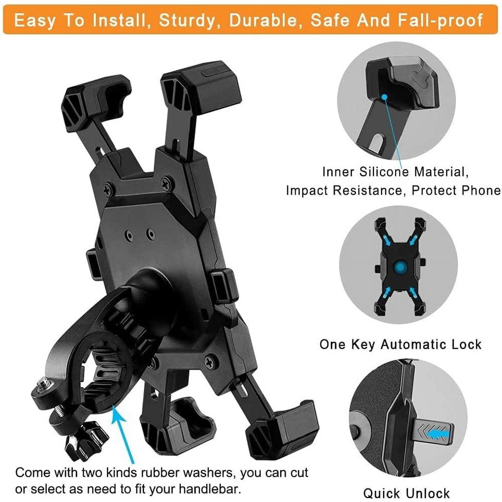 Bike Phone Mount, Easy Install and Quick Release Bicycle -Handlebar Clip for Bicycle Scooter-Motorcycle Handlebar Phone Mount, Bike Phone Holder