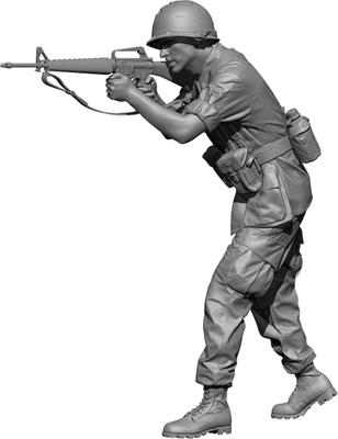 H3 Models Scale Modern American Vietnam Soldier 3D Printer Kit HS35101 1/35 "Stop!" (Human)