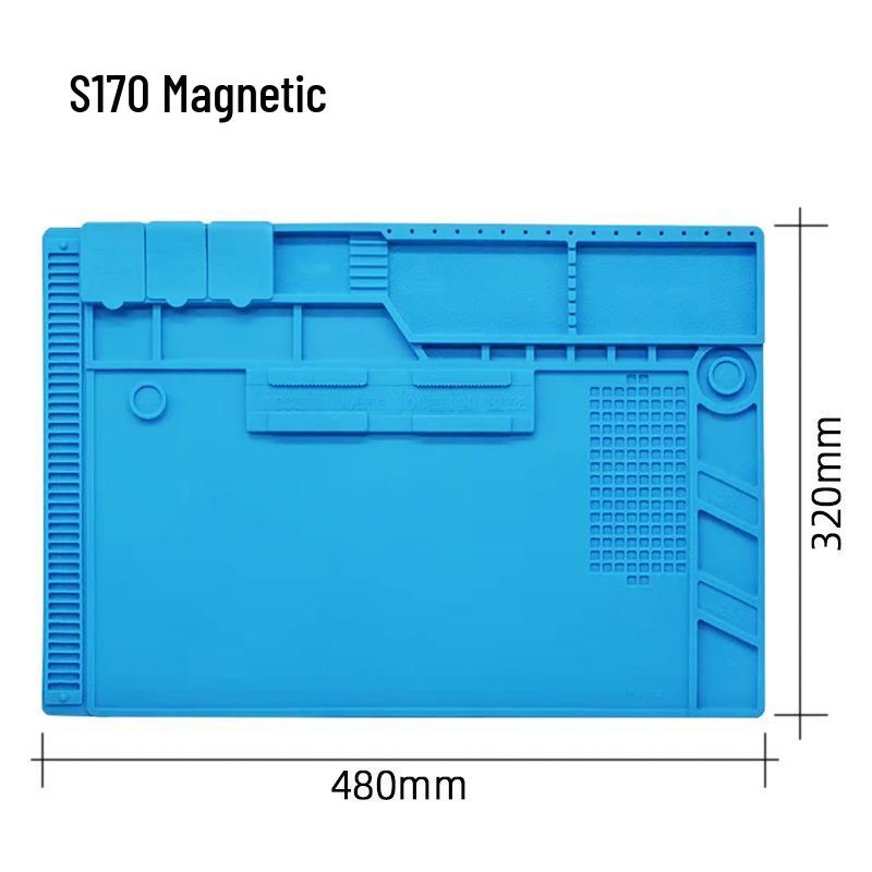 Heat-Resistant Silicone Repair Pad with Magnetic Screw Slots for Phone and Motherboard Repairs