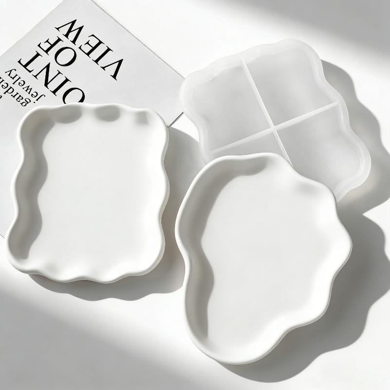 Silicone Mold for Flower Tray Cloud Coaster Irregular Shape Reusable Non-Stick DIY Resin Craft Mould for Home Decor Making