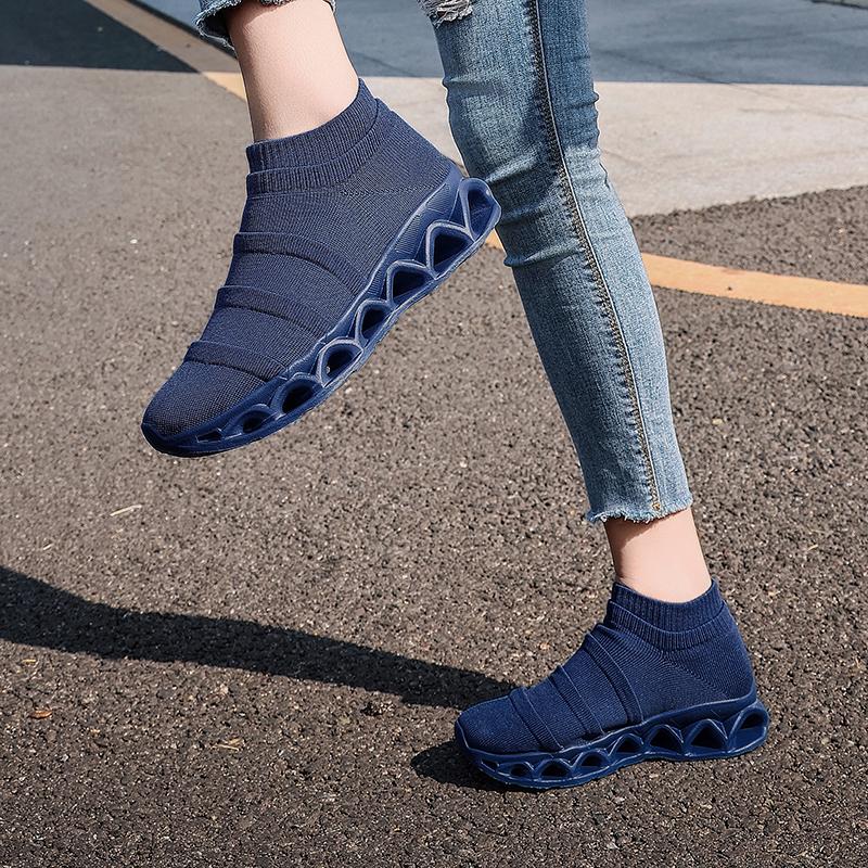 Fashion Knit Women's Summer Sports Shoes EVA Lightweight Platform Sneakers Women Sock Sneakers Breathable Comfy Woman Shoes 2025