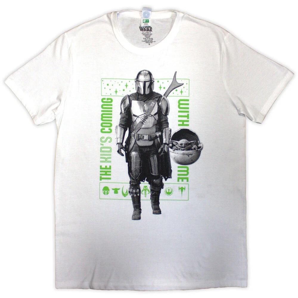 Star Wars Unisex T-Shirt: The Mandalorian Kid s Coming With Me (Medium) S