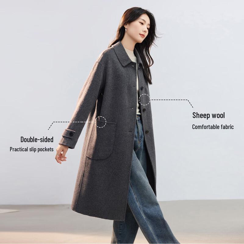 HSTYLE Women's 2025 A/W Double-Faced Wool Long Coat
