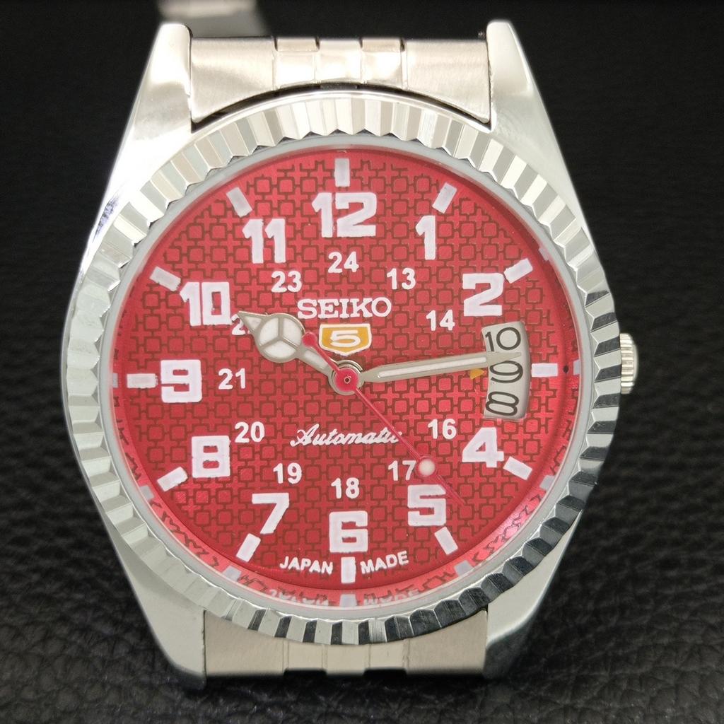 SEIKO 5 AUTOMATIC 6309A VINTAGE REFURBISHED JAPAN MENS RED DIAL WATCH a443986-1