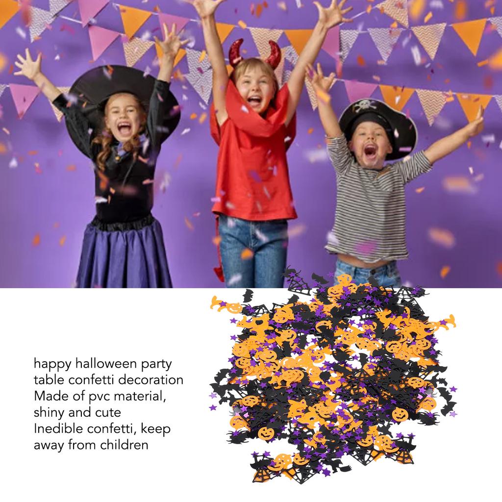 200g Halloween Confetti Halloween Party Table Scatter Confetti Pumpkin Spider Webs Foil Metallic Sequins Confetti Decor
