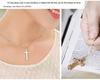 S925 Sterling Silver Smooth Cross Pendant Necklace for Men and Women - Versatile Long Sweater Chain