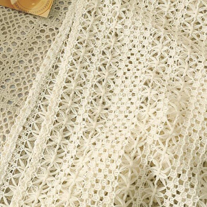 1 Yards Polyester Cotton Blend Openwork Crochet Knit Fabric For Sewing Women Cardigans Tablecloth Upholstery Crafts Material