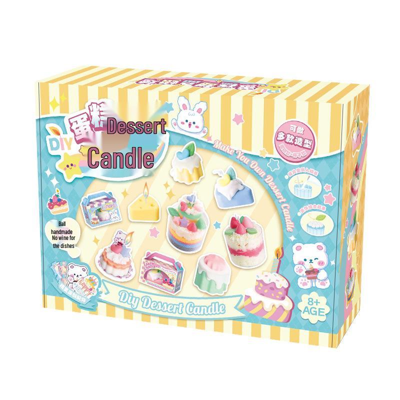 Handmade DIY Cake Dessert Candle Toy for Kids – Mini Origami Candle Gift Set