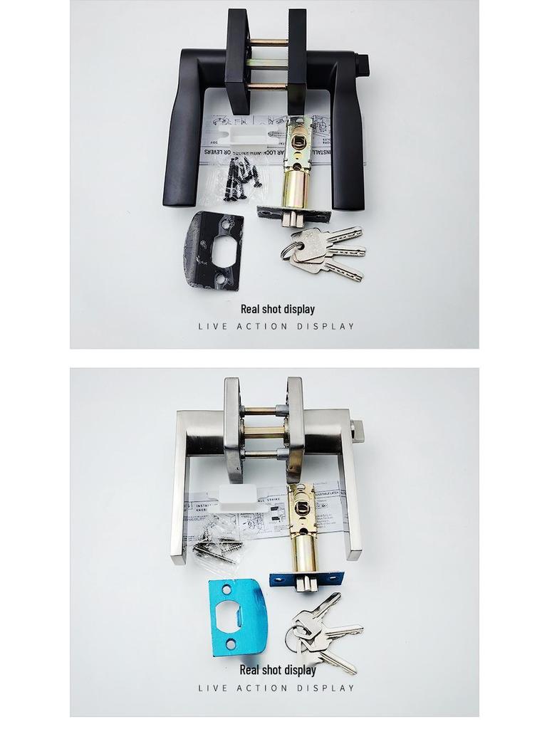 Modern Heavy-Duty Aluminum Alloy Bedroom Door Lever Handle Lock