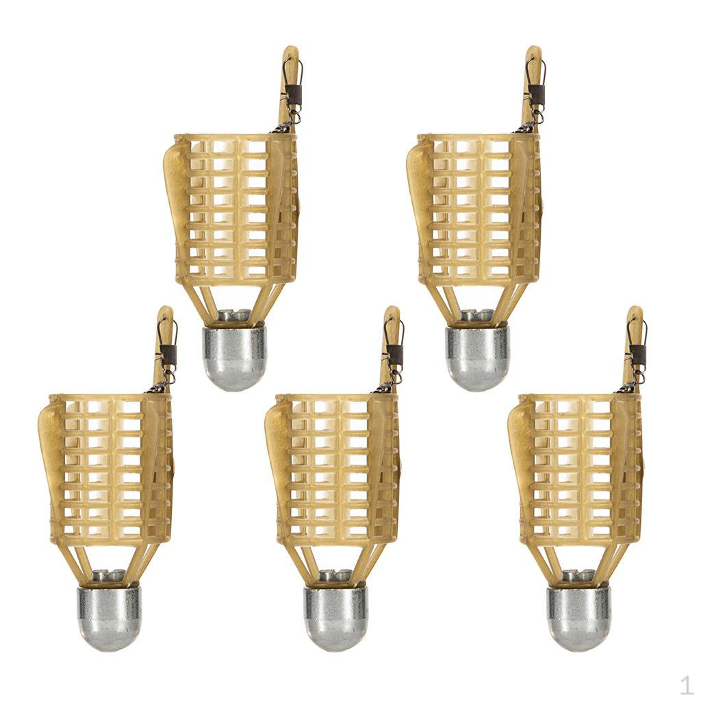 5PCS Carp Fishing Cage Feeder Basket Holder Tackle