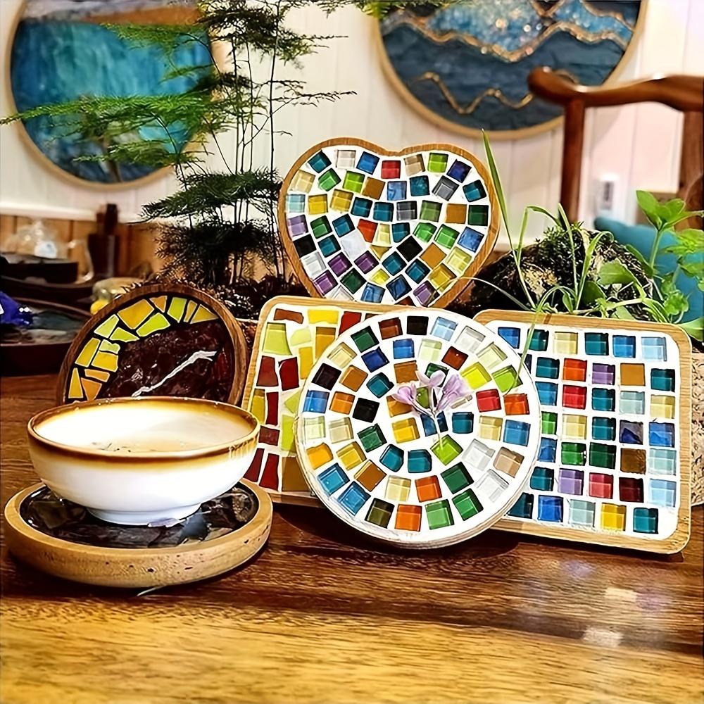 Mosaico de vidrio de colores aleatorios, 50/100/200 piezas, decoración artesanal, materiales de pintura, lámina de mosaico de vidrio de estilo artístico moderno, sin respaldo adhesivo.