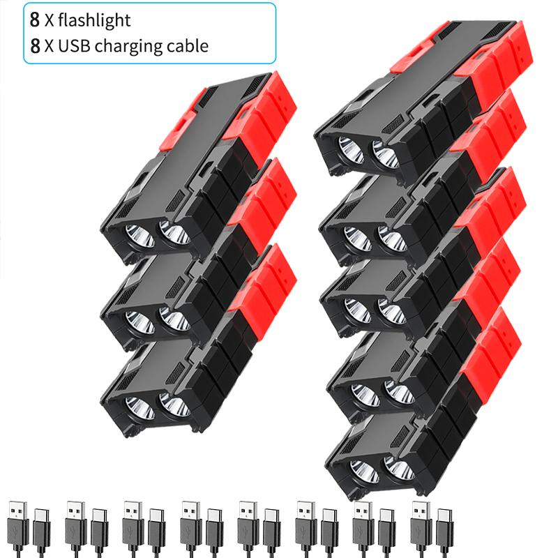 Mini Portable LED Flashlight Rechargeable Camping Hiking Fishing Light With Power Bank 3 Modes Lantern