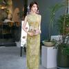 Green sleeveless national style new Chinese Suzhou long cheongsam improved young 1011 new women's high sense summer