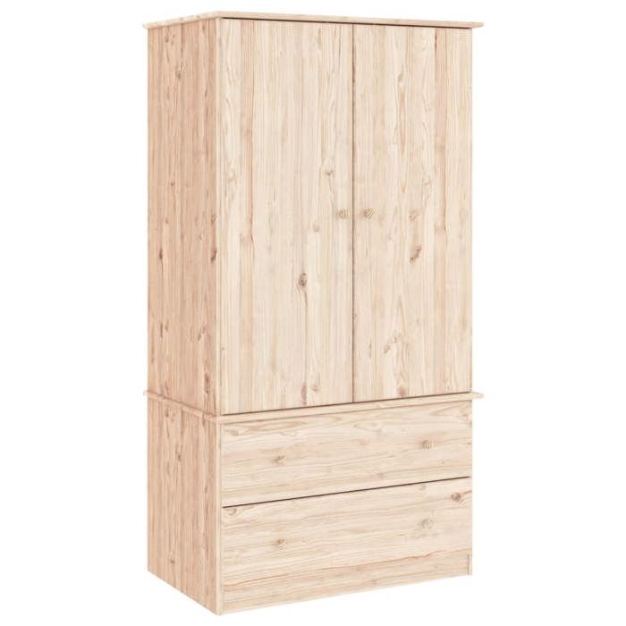 VidaXL Wardrobe HIGH 90x55x170 Cm Solid Pine Wood, Storage Cabinet, Wardrobe Organizer, Cabinet, Closet, 353929