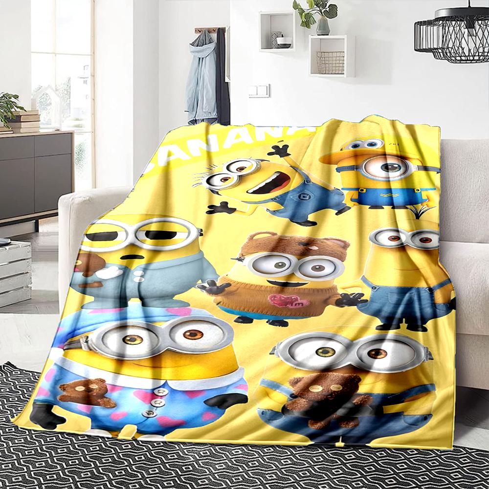 Despicable Minions Bananas Blanket Soft Throw Blanket For Home Bedroom Bed Sofa Travel Office Solid Christmas Blanket