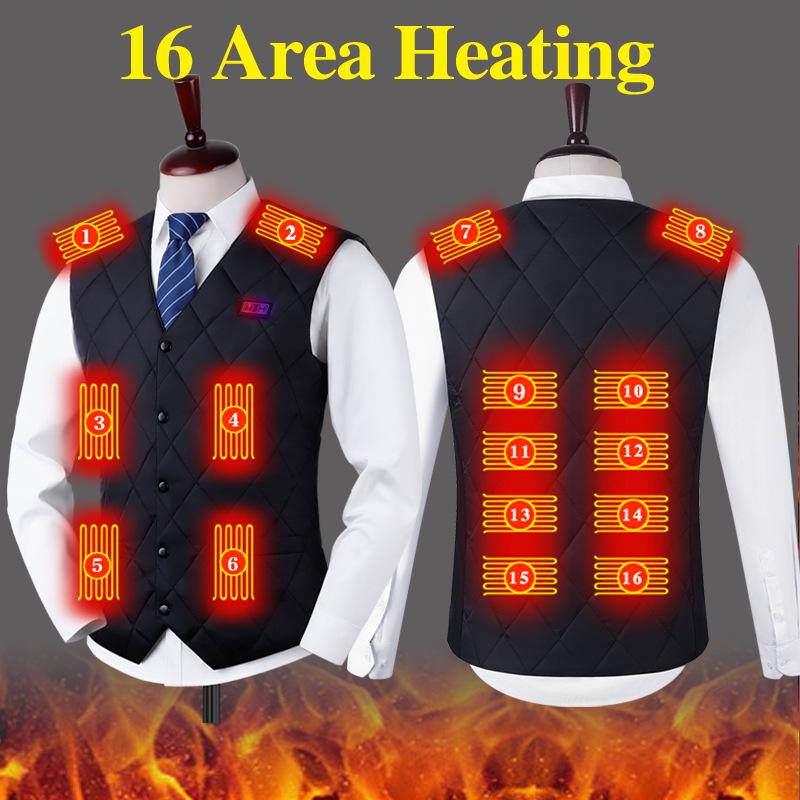 Smart USB Electric Heated Cotton Vest for Cycling 6XL