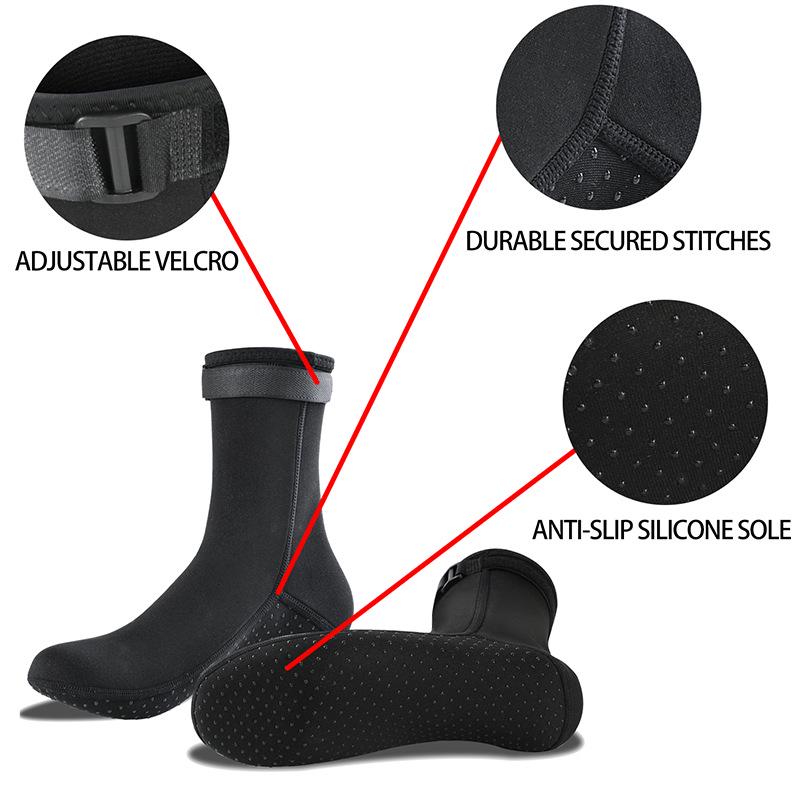 3MM Non-Slip Diving Socks - Waterproof, Warm, Long Tube Beach Socks for Men and Women