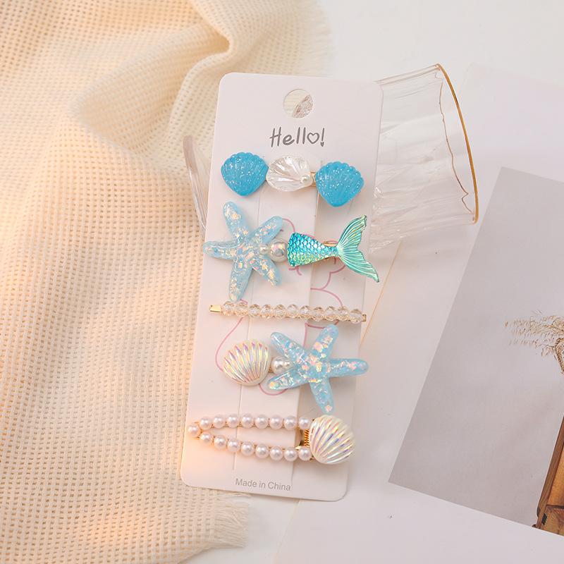 New Cute Candy Color Sugar Starfish Hair Clips for Girls Bangs Side Clips Duckbill Clips Korean Fashion Women Hair Accessories