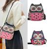 Cartoon Owl Crossbody Bag for Women Small Messenger Bag PU Leather Shoulder Bag