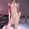 Sexy Women Candy Color Cute Dress 5D Oil Glossy Shiny Micro Mini Dress Sheer See Through Package Hip Sweet Dress Sleeveless
