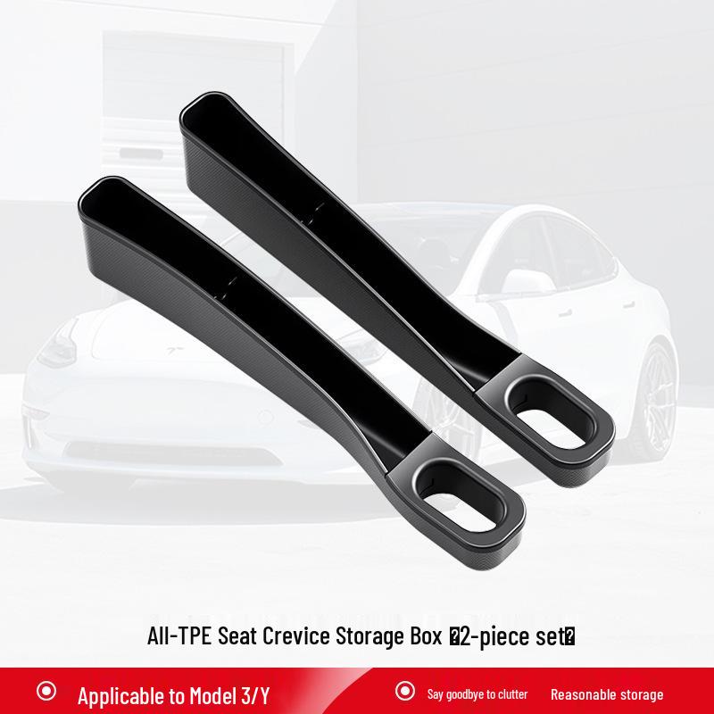 

Anti-Leak Seat Gap Storage Box for Tesla Model Y/3 - Refreshed Clip-In Decorative Accessory