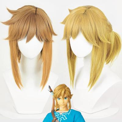 Link Cosplay Wig Twilight Princess Cosplay High Quality Blond Brown Heat Resistant Synthetic Hair Game Anime Wigs + Wig Cap