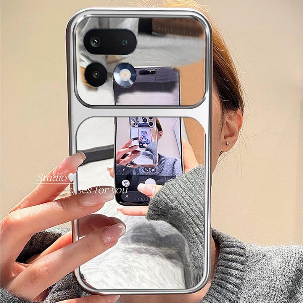 Hülle für realme 16 Pro 5G, Pro+ 5G Trendige Abdeckung mit großem Fenster, Spiegel-Handyhülle