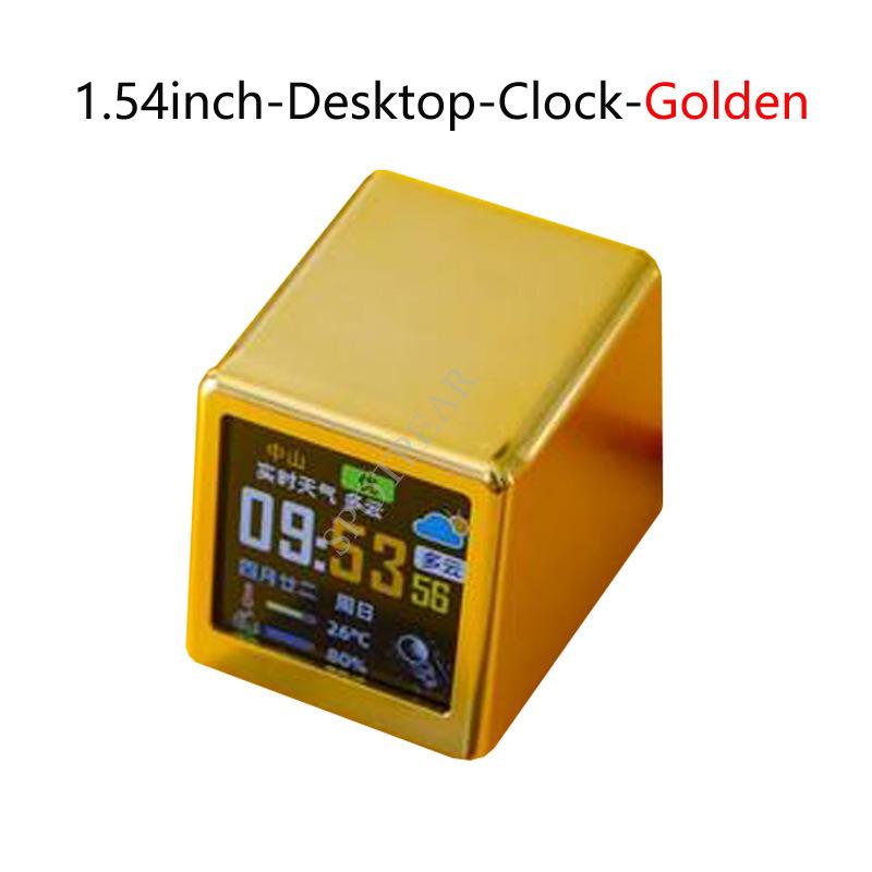 1.54" LCD WiFi Weather Clock - Innovative Black Tech Desktop Display