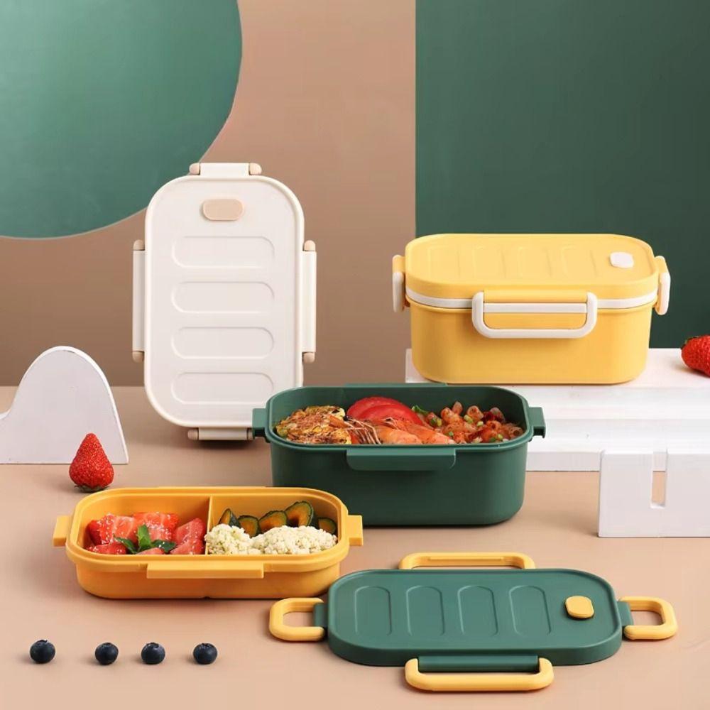 Two-Compartment Double-Layer Lunch Box Microwavable Food Storage Containers  School