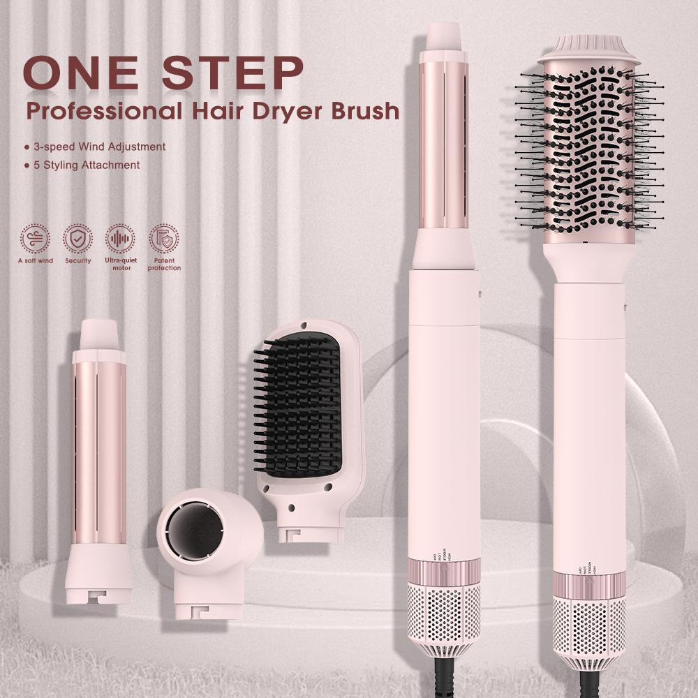 Fashionable Professional 5 In 1 Hair Styling Tools Set Hair Dryer Styler Brush Hot Selling Multi One Step Hair Blow Dryer Brush
