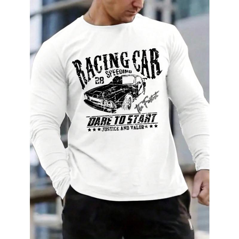 Trendy New Long-sleeved T-shirt Men's Long-sleeved Men's Printed Round Neck T-shirt Trend Versatile Casual Tops Men's T-shirt