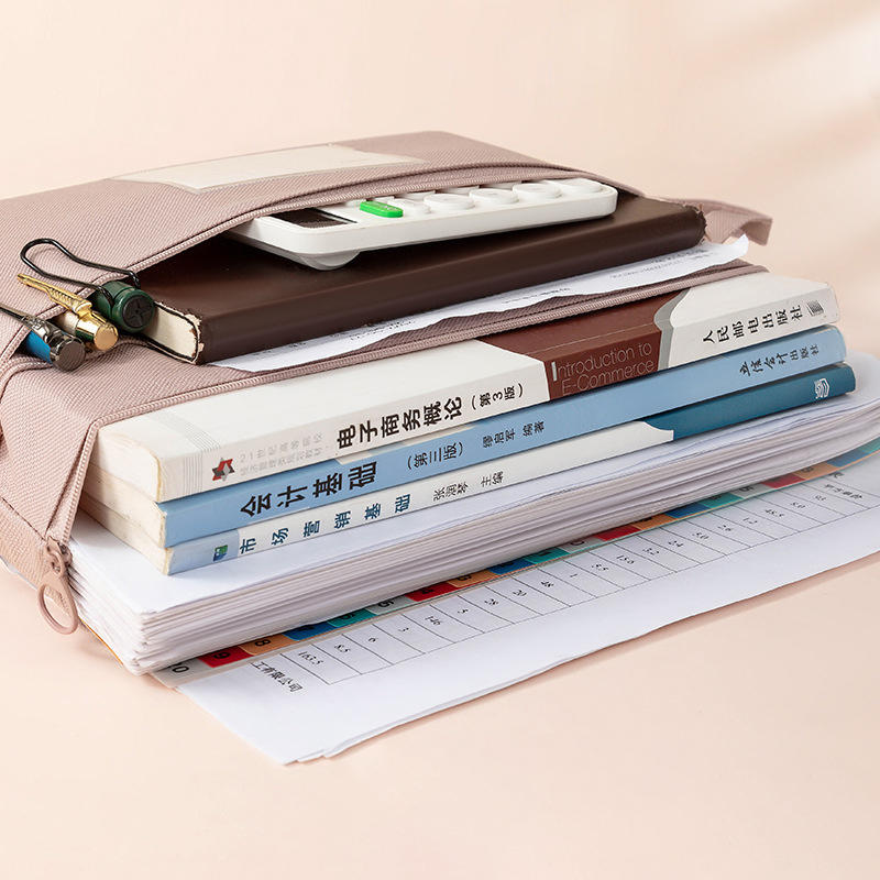 Portable Waterproof File Organizer Double Layers Large Capacity Document Bag For Office School Supplies Travel Storage Oxford Cloth Holder